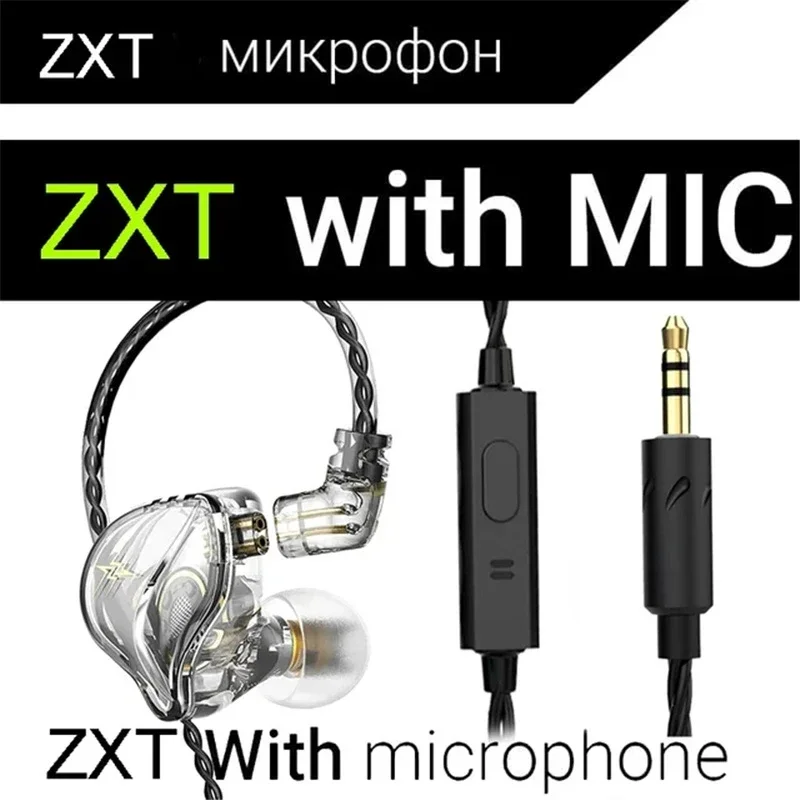 QKZ AK3 FiLe Kabelgebundener Kopfhörer mit Mikrofon, HiFi-Musikmonitor, Bass-Kopfhörer, Headset mit Geräuschunterdrückung für Sport-Gaming-Ohrhörer