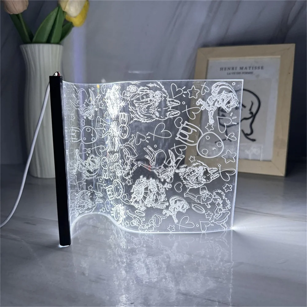 Led Scroll Lamp Huil Bewegend Kasteel Acryl Nachtlampje Prinses Ghost Sfeer Licht 3d Sfeerlicht 3/7 Kleuren Kunstlampen Cadeau