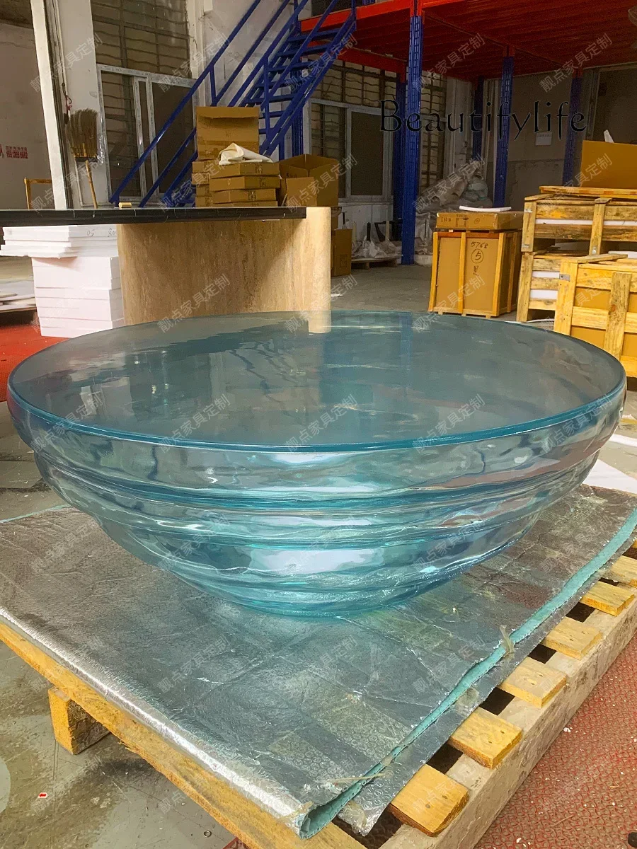 

ZZS Легкий Роскошный Креативный Прозрачный Журнальный Столик из Смолы Круглый Продажи Офис Гостиная Мягкое Украшение Ремесла Пол Орман