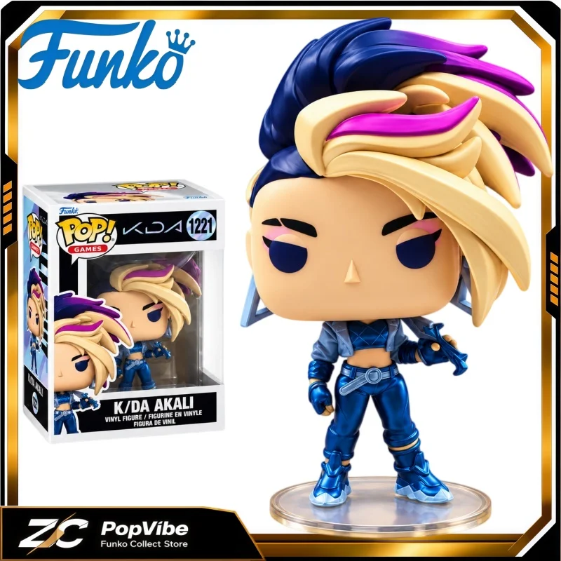 Official Licensed Funko Pop League of Legends K/DA Akali Vinyl Figure Desktop Ornament Collectible Gift for Game Fans Home Decor