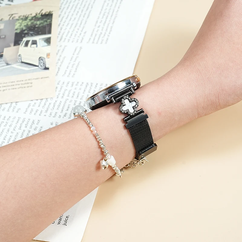 Stainless steel chain strap For Huawei Watch GT4 GT5 41mm Bracelet 18mm net metal Magnetic silver black starlight watchband