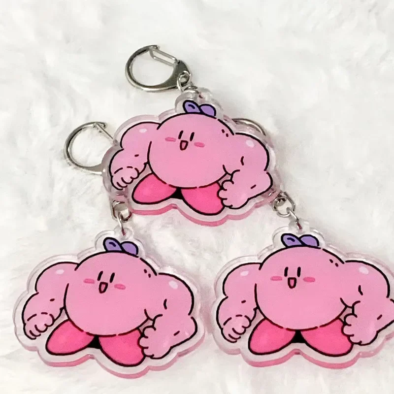 Kirby Keychain Game Peripheral Star Cute Muscle Funny Modeling Cartoon  Pendant Girls Bag Accessories Kids Gifts