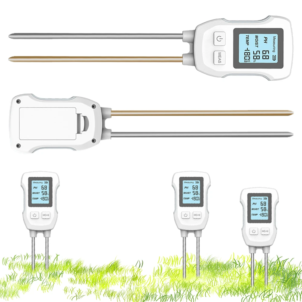 3 in 1 Digital Soil Meter Soil Tester LCD Screen for Garden PH Moisture Temperature Test Farm Instrument Detector Plants Sensor