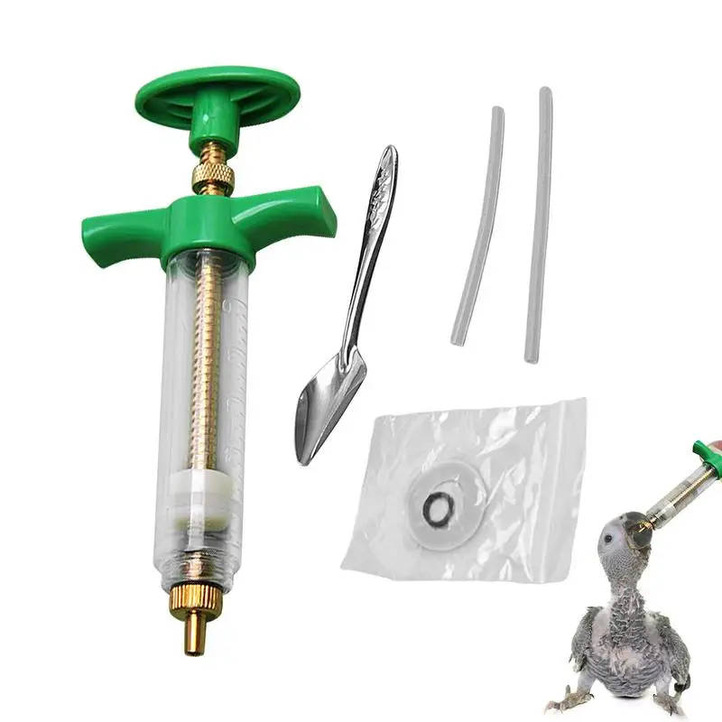 Alimentando Kit Injector com mangueira macia e colheres, Baby Birds Food Feeder, Pássaro leve Alimentação Suprimentos para Papagaios e Pombos