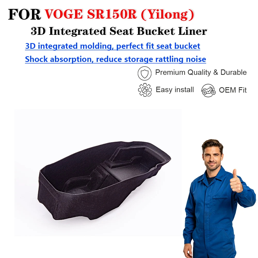 For VOGE SR150R 3D Integrated Seat Bucket Liner With Card Pocket Revestimiento cubo asiento moto