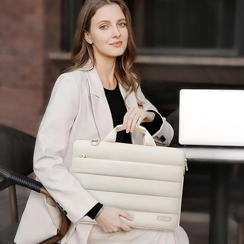 Puffy Laptop Bag Shoulder Sleeve for 15 15.6 16 inch Macbook Air Pro HP Asus Dell Acer Notebook Briefcase Handbag Women Case