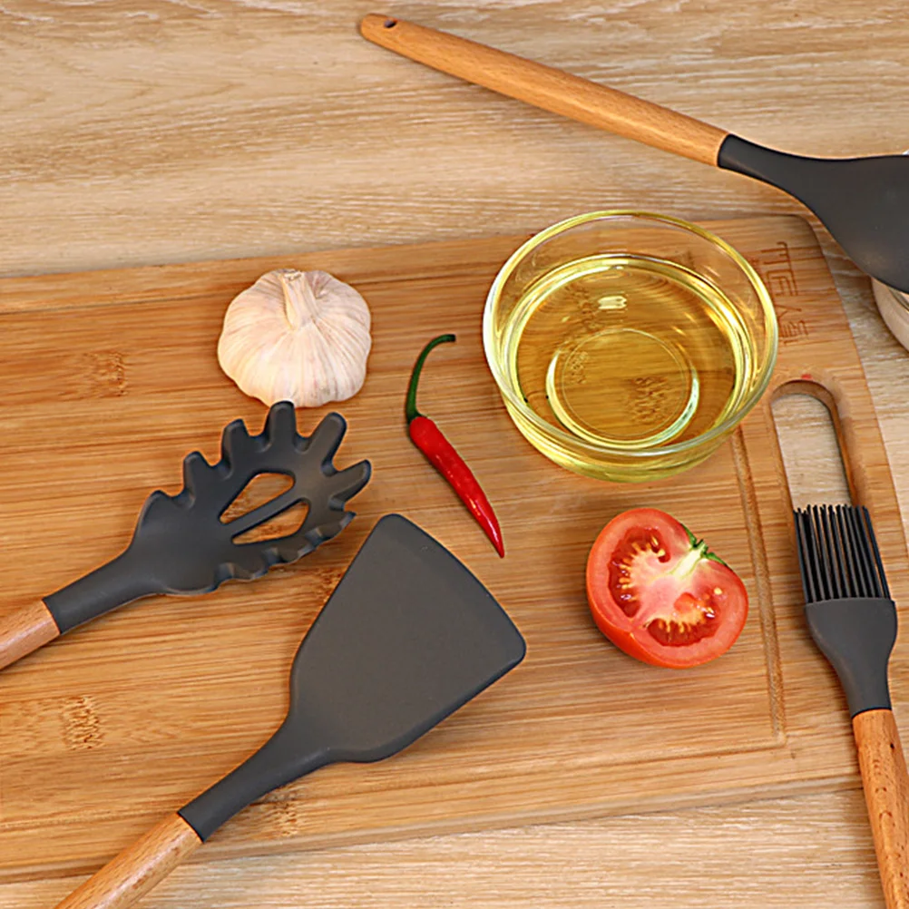 

4 Pcs Kitchen Utensils Soup Spoon Spatula Kitchenware Scoop Frying Shovel Bamboo Noodle Rake