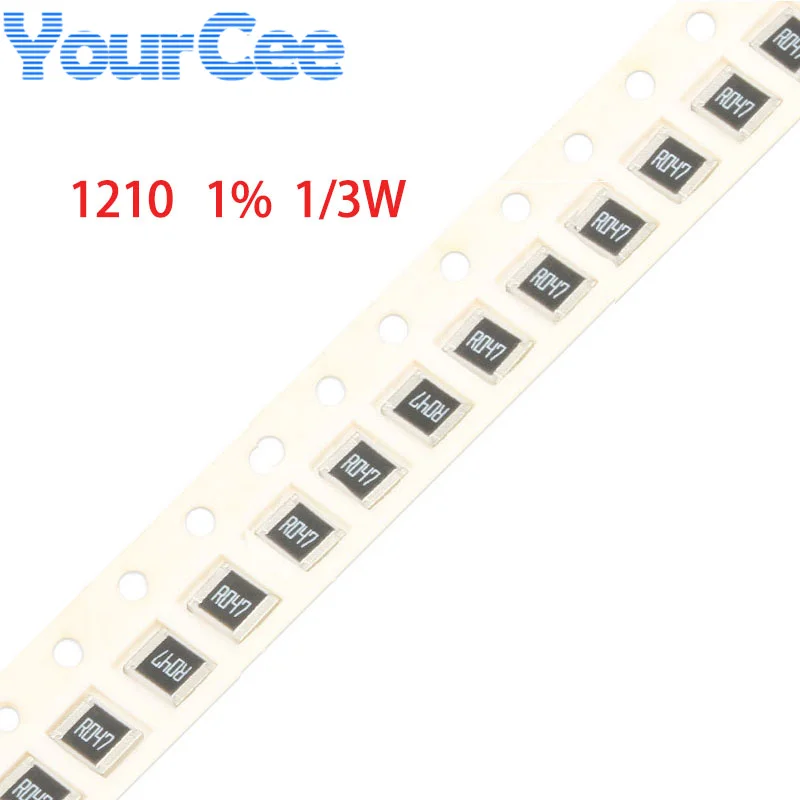 50pcs 1210 SMD Resistor 1% 1/3W 0.01 0.02 0.022 0.3 0.033 0.047 0.5 0.056 0.068 0.1 0.2 0.22 0.3 0.33 0.47 0.5 0.56 0.68  ohm