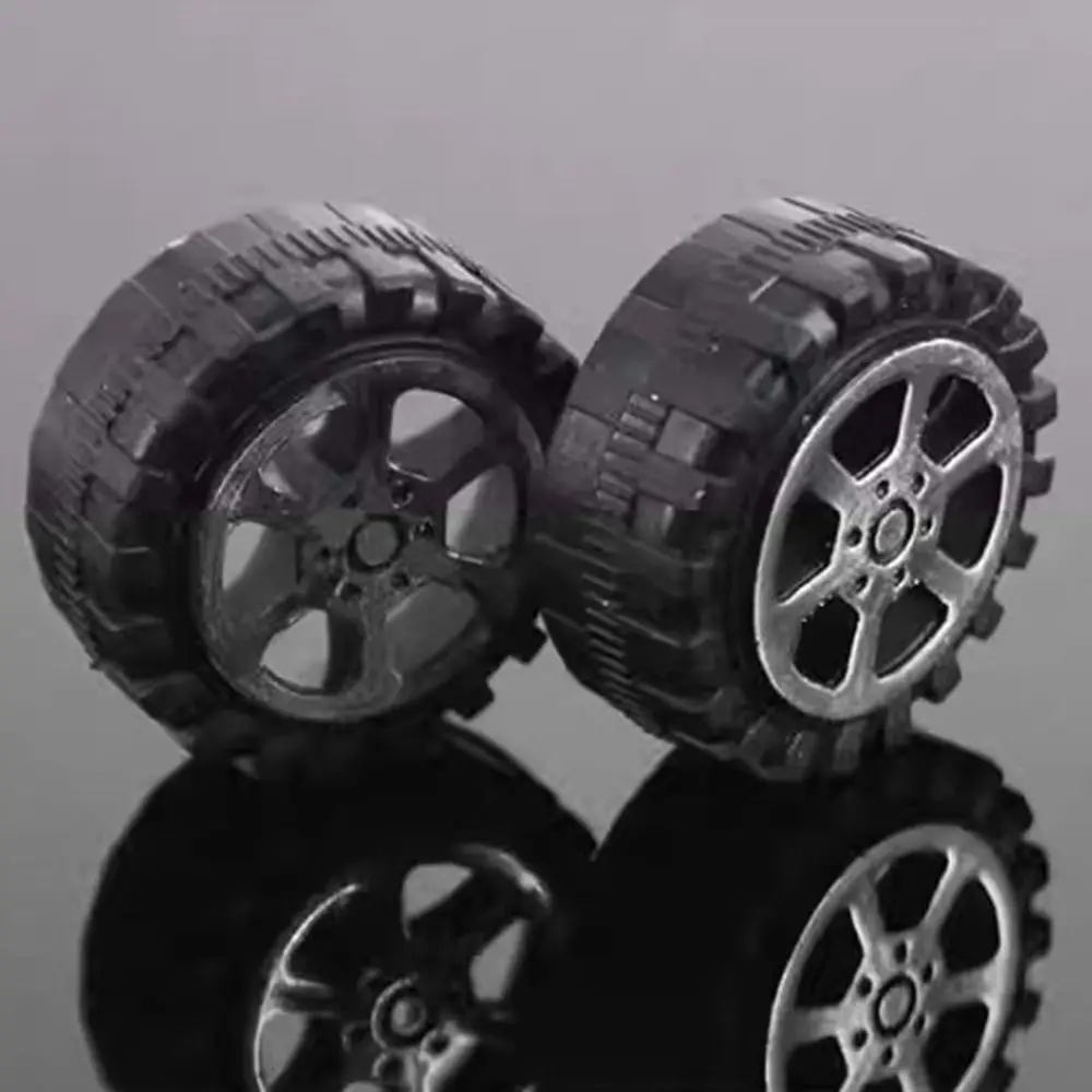 4pcs/set Four-wheel Toy Drive Car Plastic Wheel Diameter 30 Holes 2mm Mini Rubber Wheels Model DIY Toys Parts - Image 4