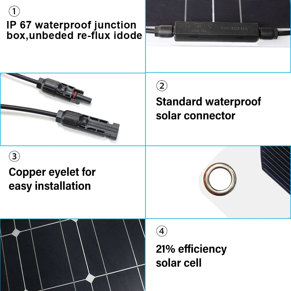 2000W Solar Strip Battery System Converted To Household 110V/220V Outdoor Car Solar Charging