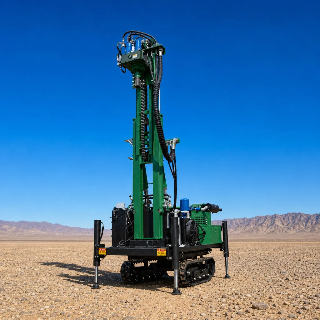 Customized Portable Borehole Drilling Rig 200m Max Depth Hydraulic Operated Diesel Powered Crawler Equipped for Backyard Well