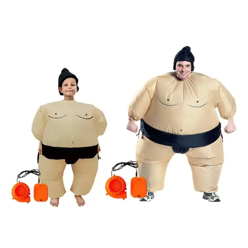 Dropshipping Sumo Wrestler Costume Inflatable Suit Blow Up Outfit Cosplay Party Dress for Kid and Adult