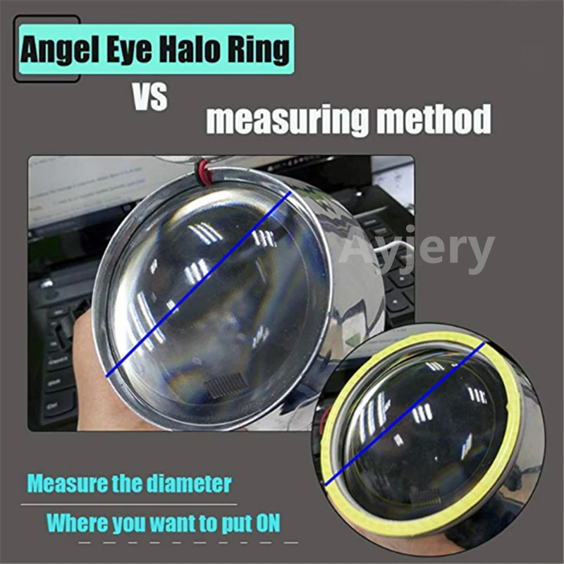 1 Pair 12V COB Angel Eyes LED Car Halo Ring Lights With Shell Red Headlight 60MM 70MM 80MM 90MM 100MM 110MM 120MM Car Lights