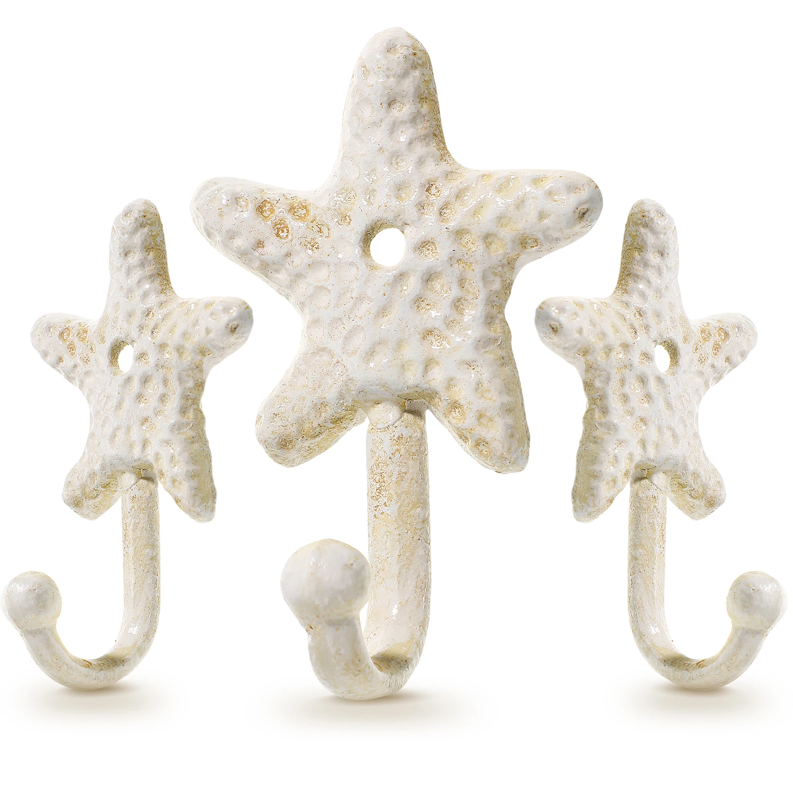 

3 pcs Hooks Decorative Sea Theme Coats Hangers Nautical Heavy-Duty Wall Hooks Bath Kitchen Bedroom Storage