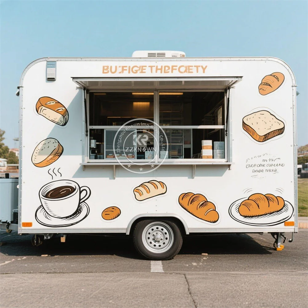 Customized Food Truck Cafe Coffee Cart Foodtruck Mobile Kitchen Catering Trailer Ice Cream Truck Concession Fast Food Trailer