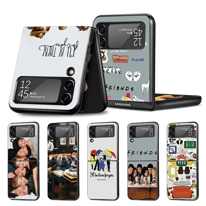 Friends Tv Show Funny Family Z Flip 4 Z Flip 4 Phnoe Case For Samsung Z Flip 3 5 5G Black Hard Shell Galaxy ZFlip3 ZFlip4 ZFlip5