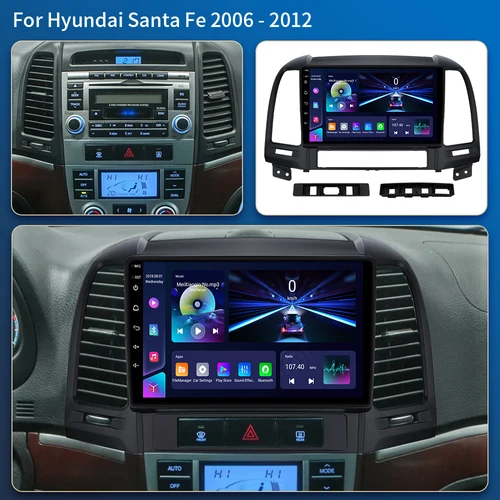 Imagen 2 del producto Android Carplay Auto Radio para Hyundai Santa Fe 2 2006 2007 2008 2009 2010 2011 2012 reproductor Multimedia estéreo DSP 2DIN DVD