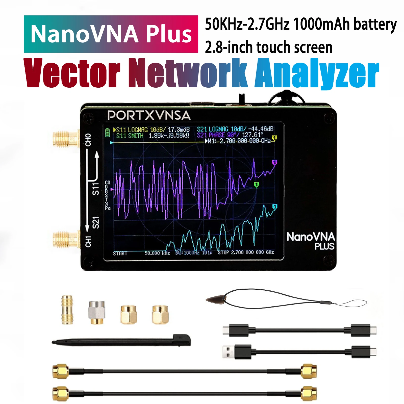 nanohana ページ New Upgraded NanoVNA 50kHz-2.7GHz Vector Network Antenna Analyzer
