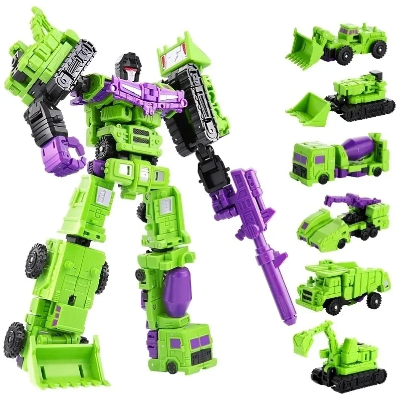 Figura de acción 6 en 1 MINI Devastator, modelo de transformación MINI Devastator, Robot de juguete de plástico de 22CM, el mejor regalo para niños,
