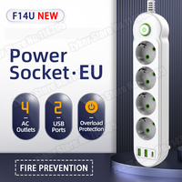 F06 F09 F14U F16U EU Plug AC Outlet Smart Power Strip Multiprise Extension Cord Electrical Socket Network Filter With USB Type C