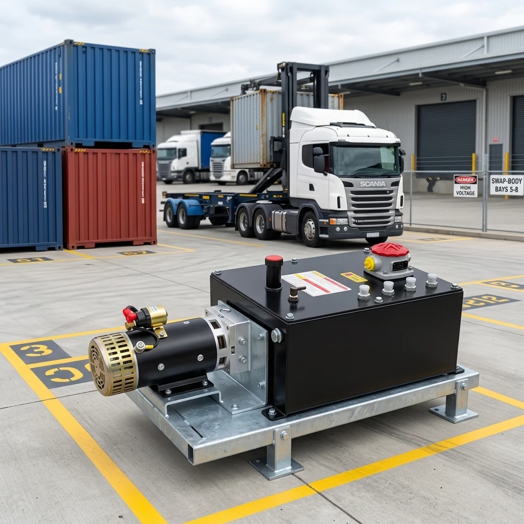 New Diesel Hydraulic Power Unit With Gear Pump Aluminum Alloy 1 Year Warranty For Swap Body Transporter Container Trailer