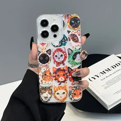 Colorful Cat Design Phone Case for Infinix Note 40 30i 12 11 10 Zero 30 20 Smart 9 8 7 6 5 VIP Pro Plus 4G 5G Clear Cover