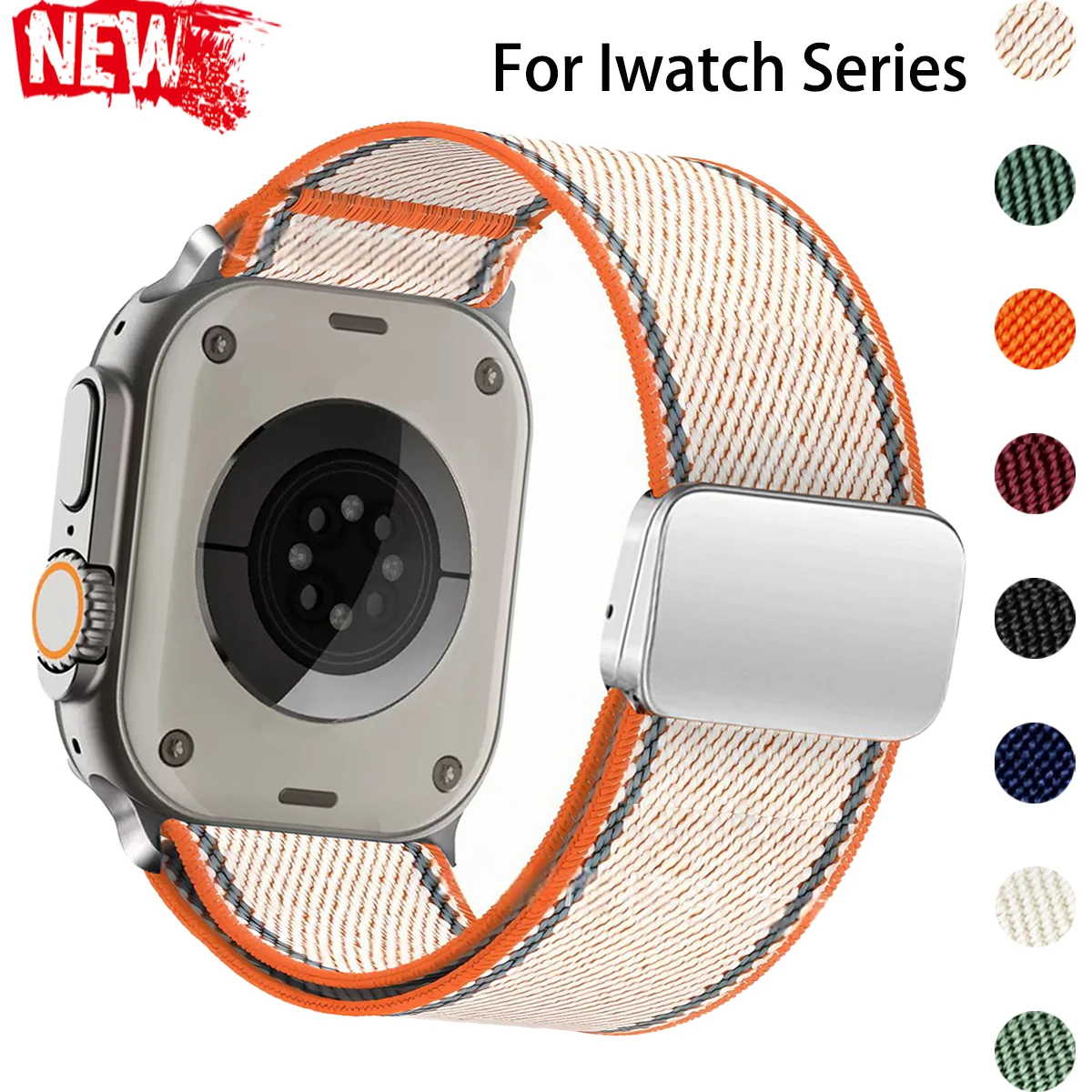 Reflektierendes Nylonband für Apple Watch S11 10 9 8 7 Ultra 3/2 Magnetisches Sportarmband für iWatch 49 46 44 42 38 41mm Elastisches Correa