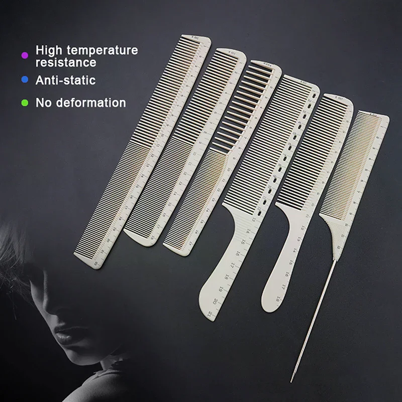 Scale Marked Professional Barber Comb Laser Ruler Hair Cutting Styling Tool Salon Hairdressing Plastic Modeling Brush Supplies