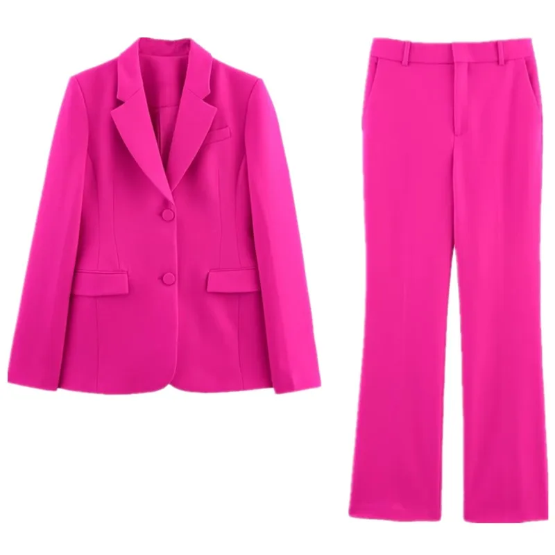 

Весна 202, женский модный облегающий длинный костюм-свек, комплект из джата и брюк со средней талией, универсальное новое поступление, рабочая одежда Ele