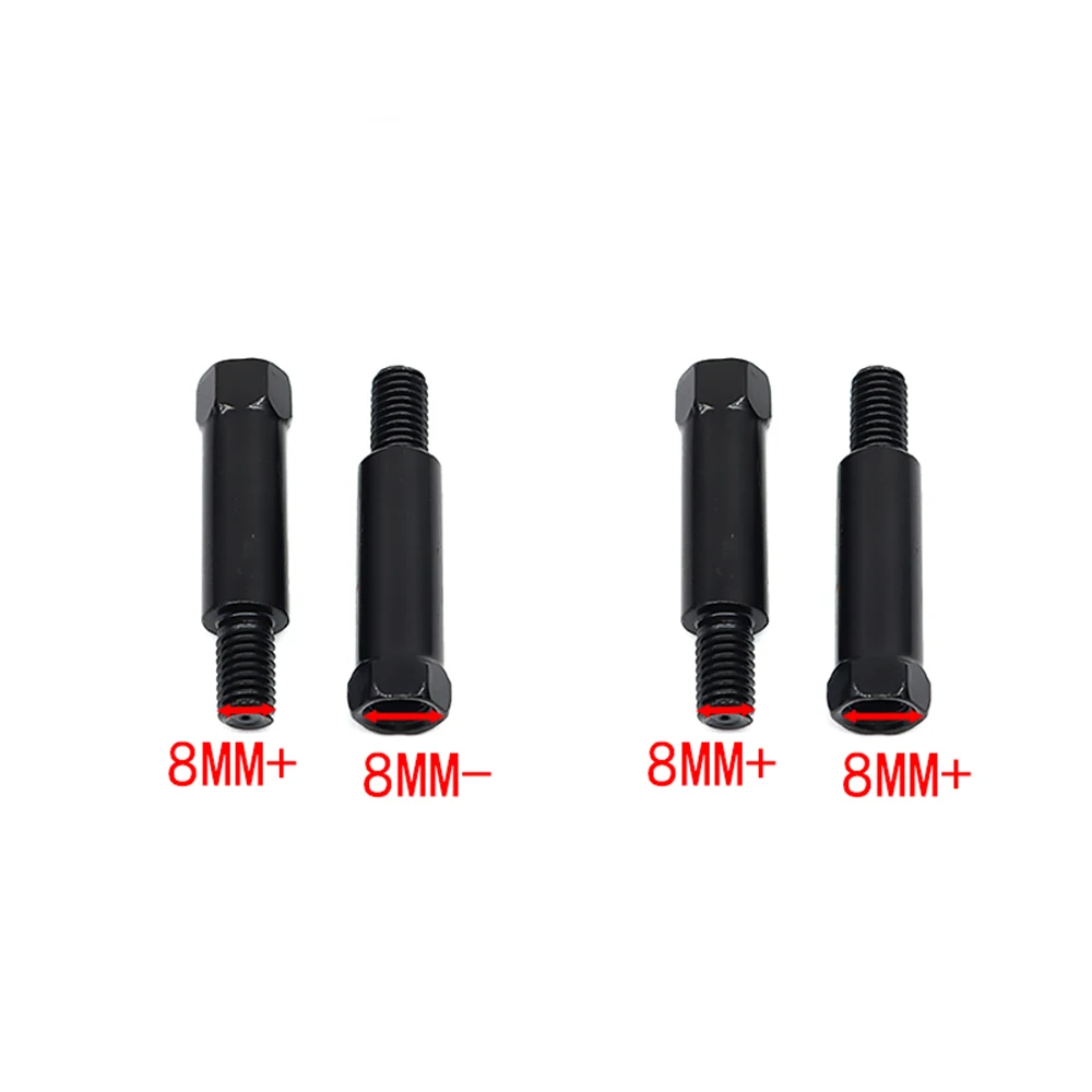 Evomosa Longer Extension Black Motorcycle Rear Mirror Adapter M8 8mm Anti Clockwise Right Left Hand Thread Changing Screw