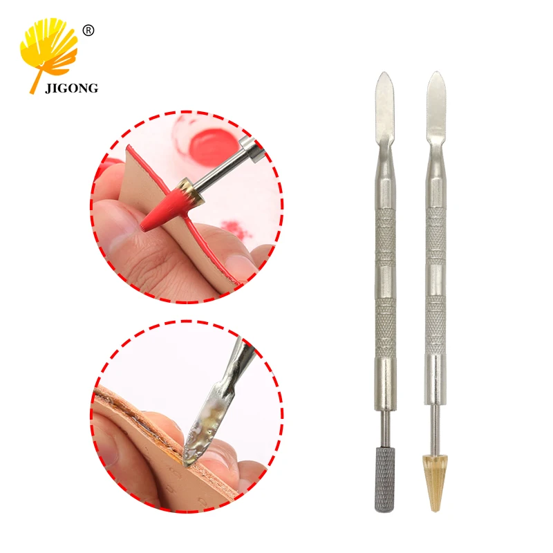 DIY Hand Leather Edge Oil Pen Dual Head Glue Painting Roller Stick For Leather Handicraft Tool