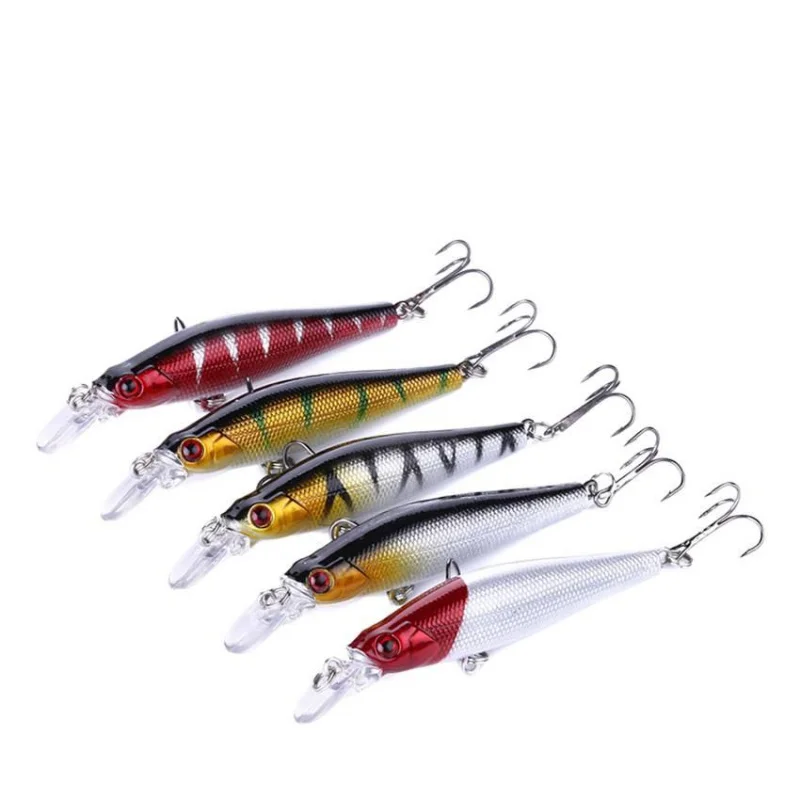 

Набор из 5 пластиковых рыболовных приманок Minnow, жесткая приманка, 8 см, 8,5 г, с 6 крючками # Крючки для рыбалки 8Luya - упаковка из 5 штук
