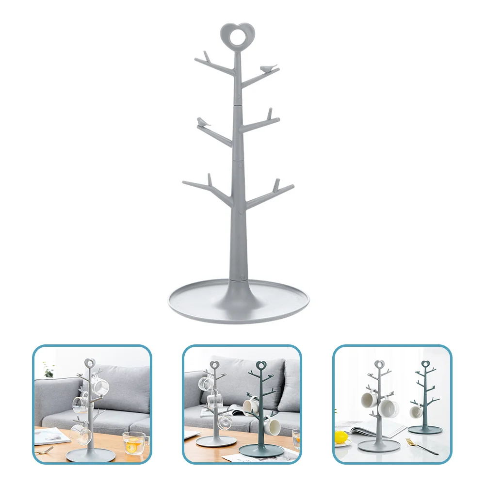 

Cup Holder Kitchen Organizer Shelf for Spoon Hanger Cute Mug Tree Bottles Drying Coffee Jewelry Items Cabinet Storage