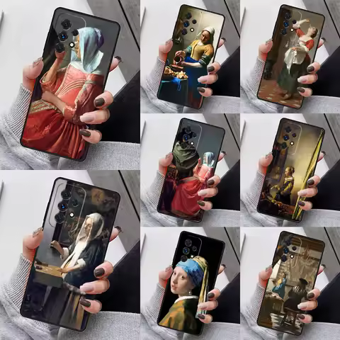 Johannes Vermeer Phone Case For Samsung Galaxy S23 S21 S20 FE S24 S22 Ultra Note20 S10 S9 S8 Plus A40 A52 A12 A13 A53
