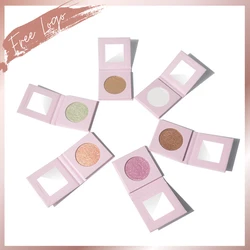 Gold Pressed Powder Highlighter Custom Logo Wholesale 6 Colors Pink White Marble Packaging Highlighter Single Palette