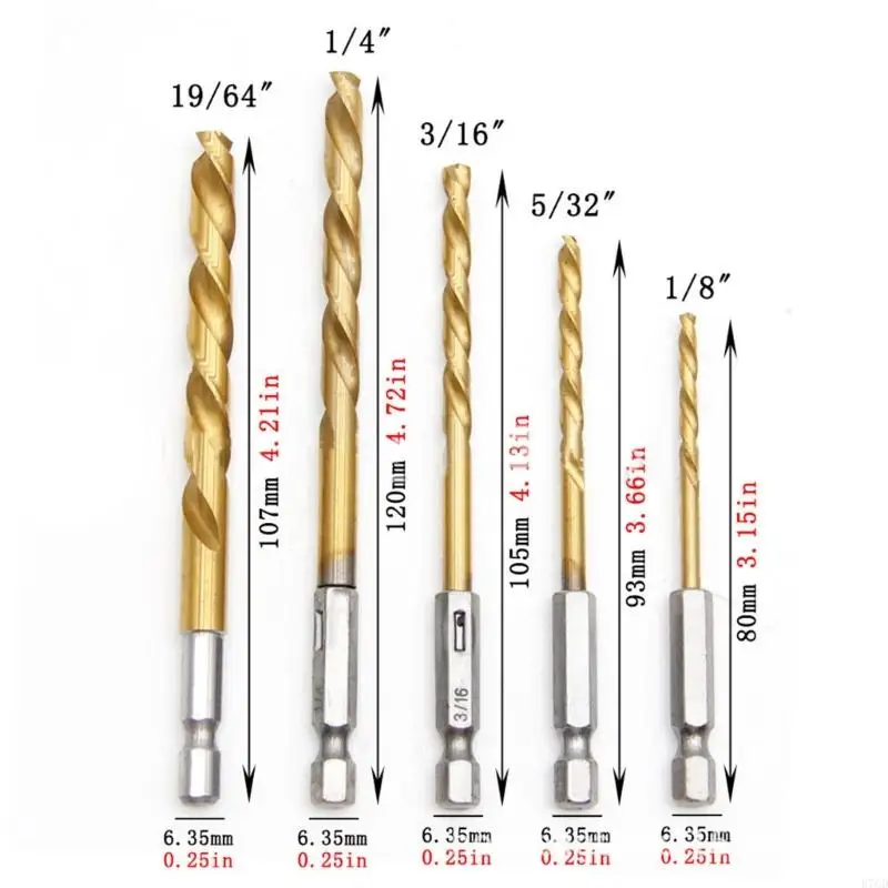 E7CD Screw Extractor and Twist Drill Bit Set Easy Out Screw Extractor for Remove Damaged Screws Reverse Drill Bit Extractor