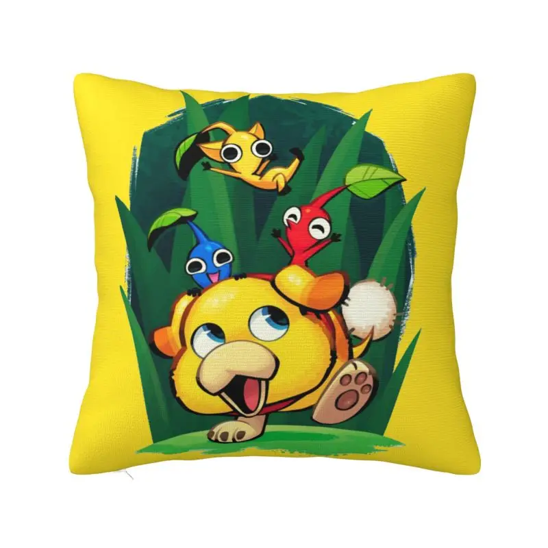 

Квадратная наволочка для игры Pikmins на заказ, домашний декор, подушки для видеоигр, подушка для дивана, двусторонняя печать
