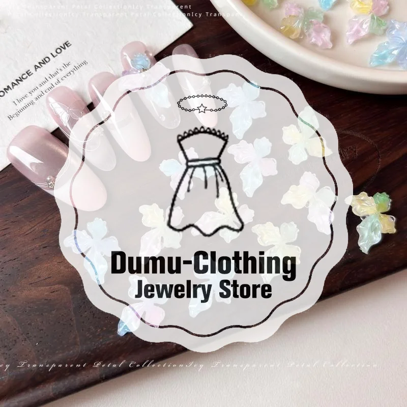 20Pcs Soft Carving Ice Crystal Flower Nail Accessories Summer Dopamine Gradient Soft Glue Lily Flower DIY Wearing Armor Decore