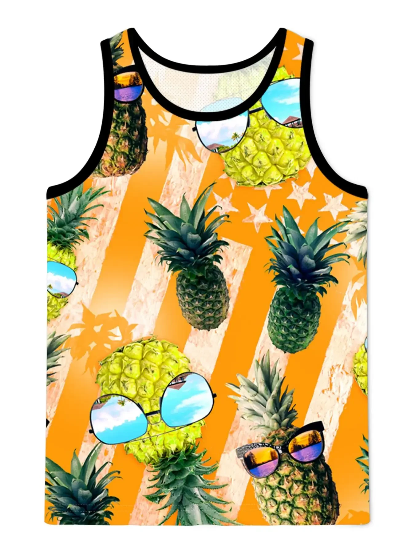 MSIEESO Brand Vest Hawaiian Shirt Pineapple Skull Pattern Printed Men Singlet Fashion Sleeveless Tank-Tops Casual Unisex Chaleco