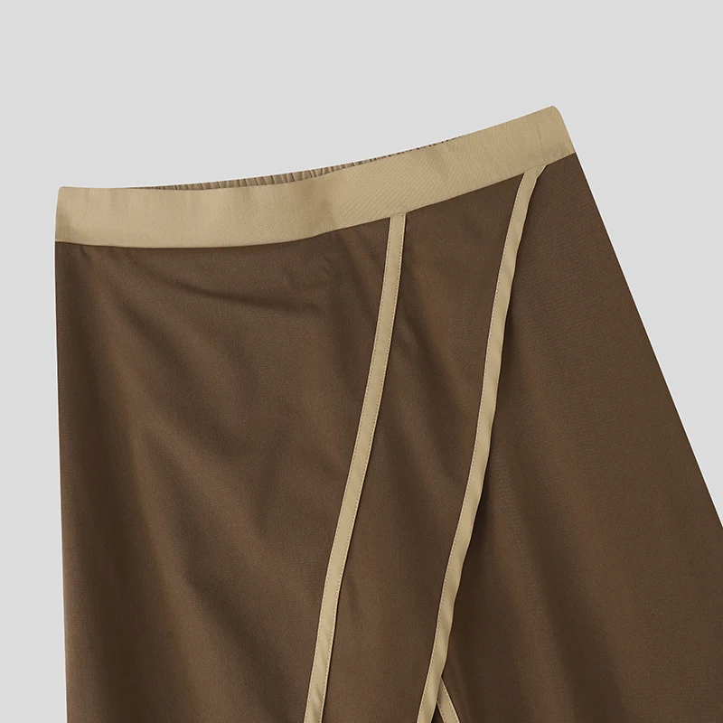 INCERUN Herren Unregelmäßige Hosen Patchwork Elastischer Bund Jogginghosen Weites Bein Streetwear Lose 2026 Mode Herren Lange Hosen – Detail 14