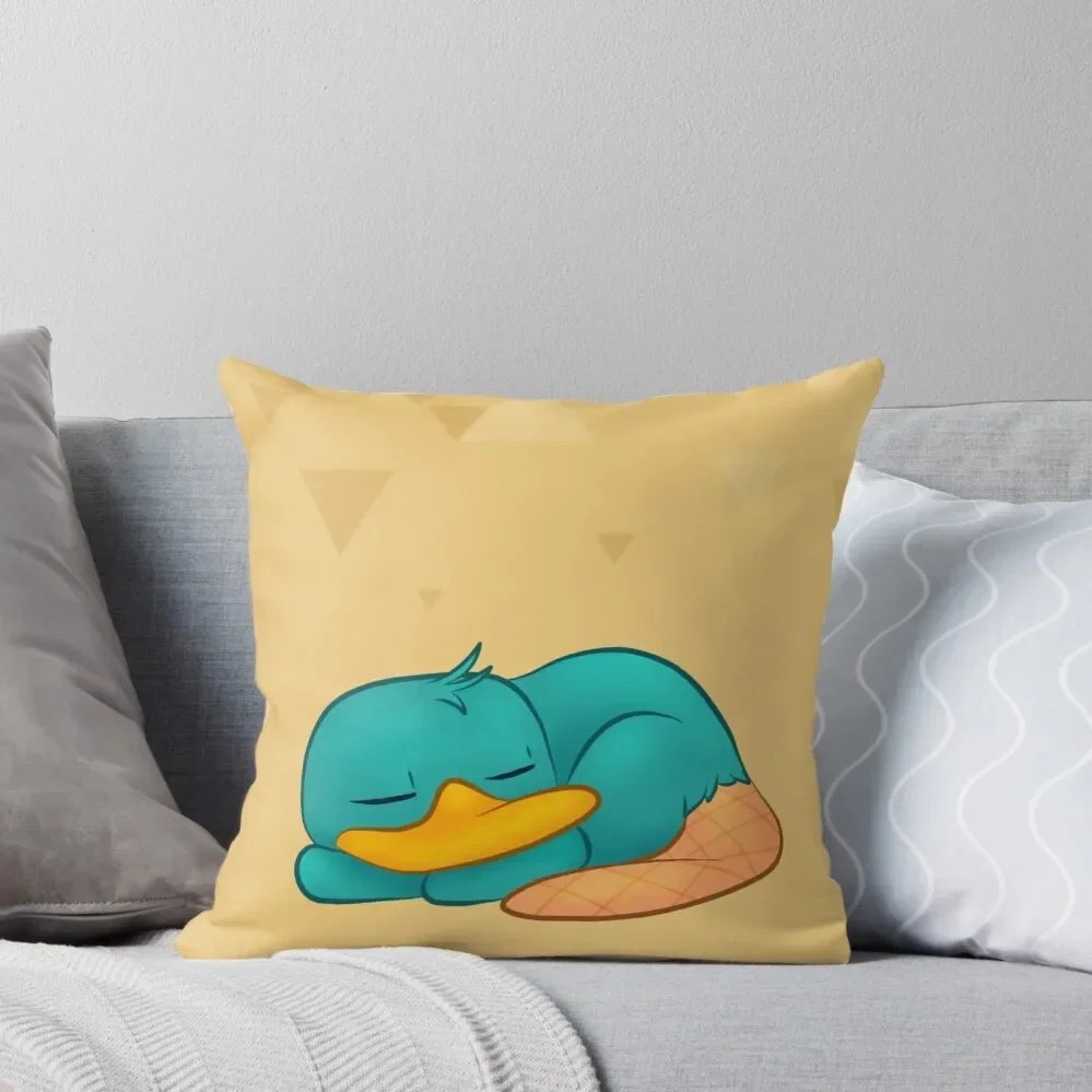 The Napping Little Platypus Throw Pillow Pillow Covers Decorative Sofas Covers Pillow