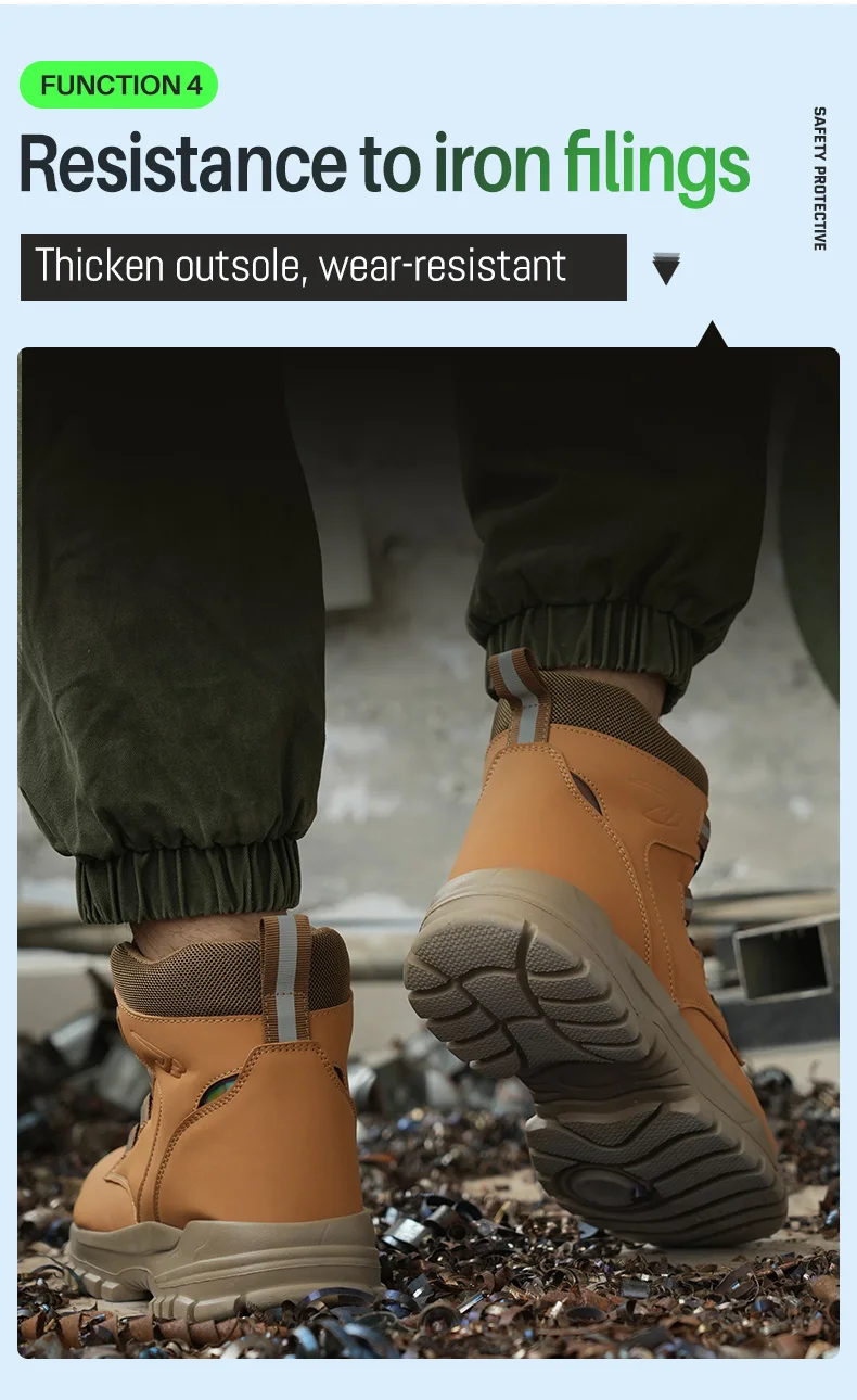 Neue Sicherheitsstiefel für Männer, unzerstörbare Arbeitsschuhe, Sneakers mit Stahlkappe, Schutzstiefel, stoßfest, durchtrittsicher, wasserdicht. – Detail 9