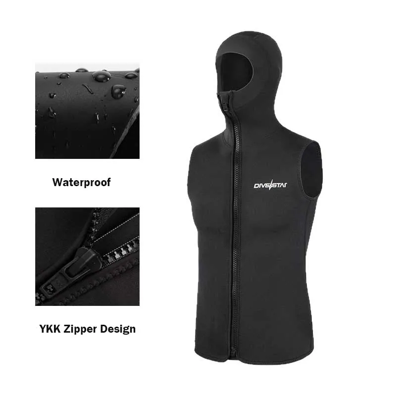 3MM Camo Sleeveless Diving Vest Wetsuit Men's Women's Insulated Cold-Proof Warmth Swim Surf  Snorkeling and Surfing Vest