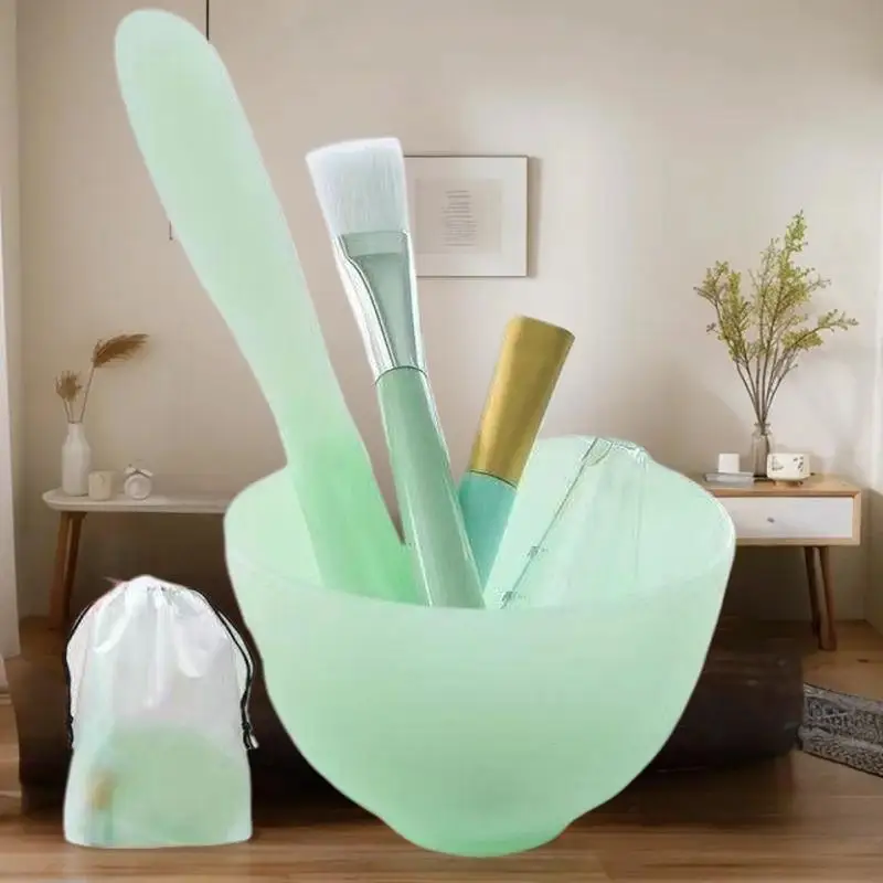 مجموعة أدوات العناية ببشرة الوجه من السيليكون، فرش قناع الوجه لصالونات التجميل، وعاء ملعقة، قناع الطين، فرشاة العناية بالبشرة، أدوات التجميل بنفسك #3