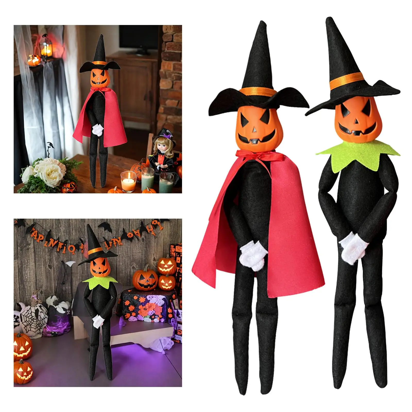 

Детская игрушка тыквенного эльфа с тыквенным декором и шляпой, креативная тыквенная кукла на Хэллоуин для вечеринки, домашнего камина, Хэллоуина