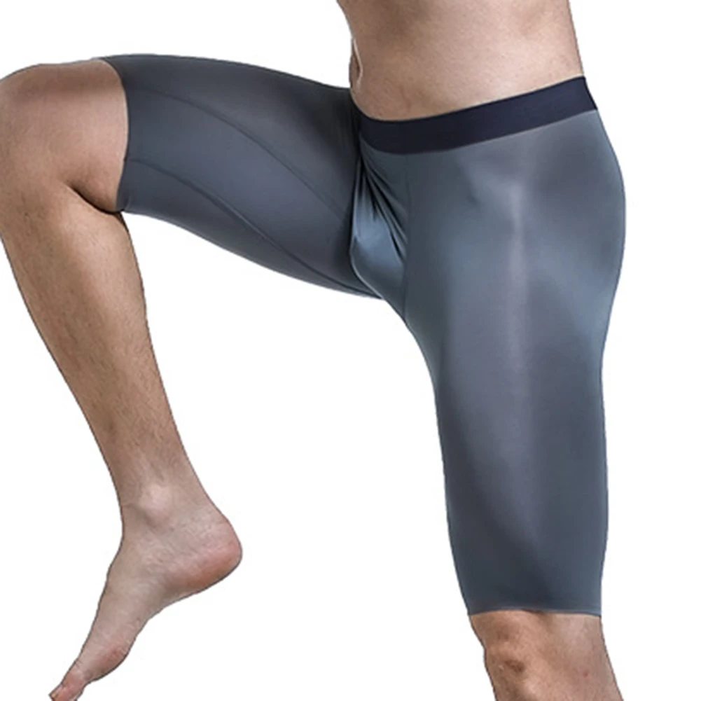 

Breathable Men's Long Leg Boxer Shorts Underwear with Pouch Design Stretch Fabric Trunks Suitable for Daily Use