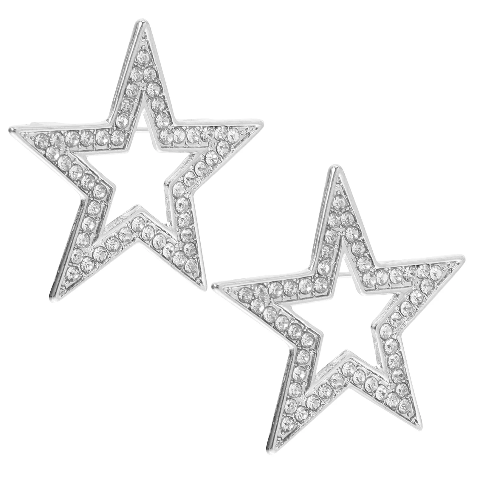 2 قطعة الخماسية ستار بروش سبائك الزنك التلبيب دبوس للرجال دعوى فستان الزفاف الصدار وشاح شال كليب ستار شارة الإكسسوار