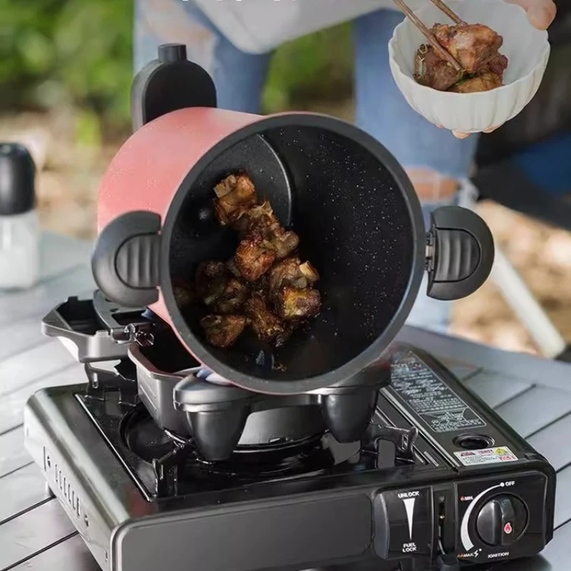 360 °   ماكينة طهي ذكية دوارة للاستخدام الخارجي والمنزلي ماكينة طهي أرز مقلي ماكينة صنع المكرونة المقلية