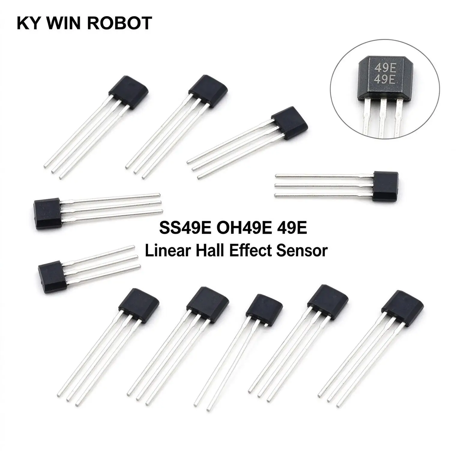 10PCS 49E Hall Element OH49E SS49E Linear Hall Effect Sensor TO-92 3Pin High Sensitivity Magnetic Detector New Good Quality