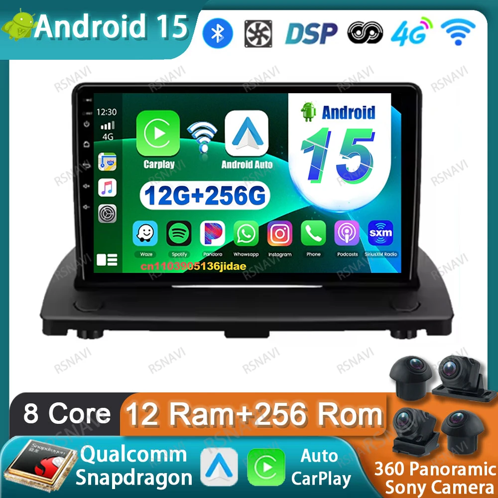 Radio de coche Android 15 para Volvo XC90 C 2002 2003 2004 2005 - 2012 2013 2014 AI Voice DSP Qualcomm Viedo Player WIFI + 4G IPS AUTO